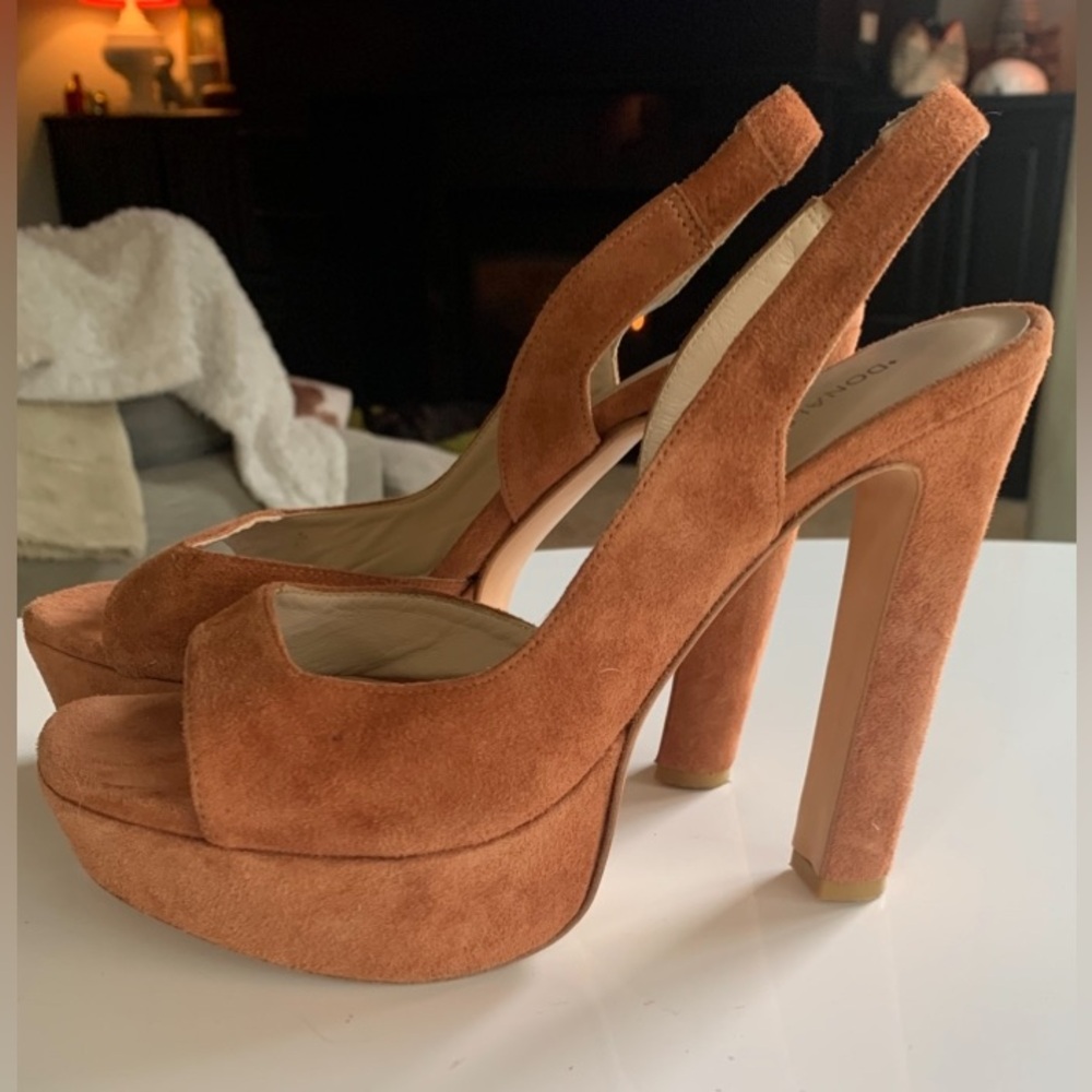 Donald J. Pliner Brown Suede Platform Heels